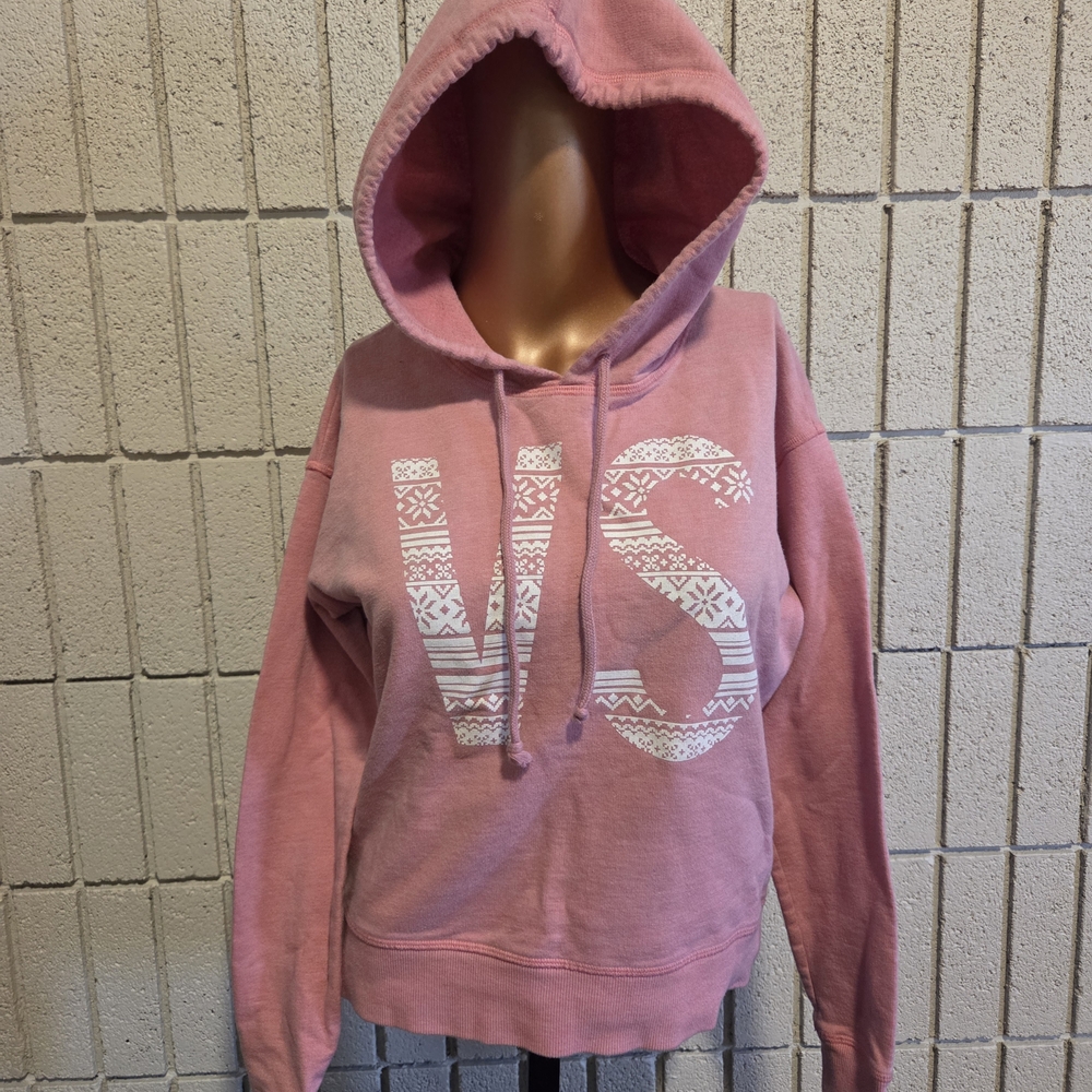 PINK Victoria's Secret Dusty Rose Hoodie with White VS Graphic